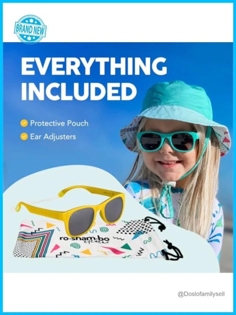 Unbreakable Polarized Toddler Sunglasses with Strap, Ages 2-4